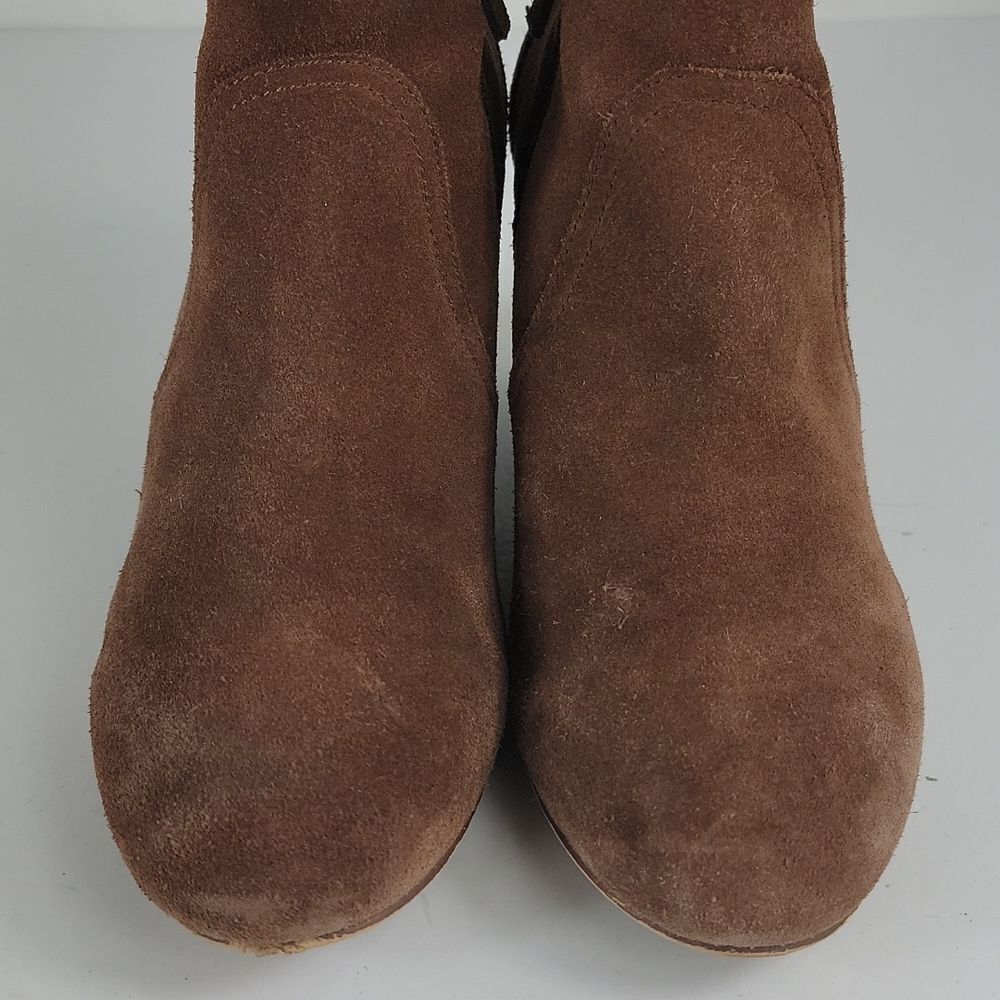Violet & Red Wedge Brown Suede‎ Leather Women's Ankle Boots - Picture 16 of 16